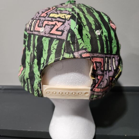 VTG 80s 90s McDonald's Neon Aztec Print Geometric Graffiti Snapback Hat Cap - Picture 9 of 14